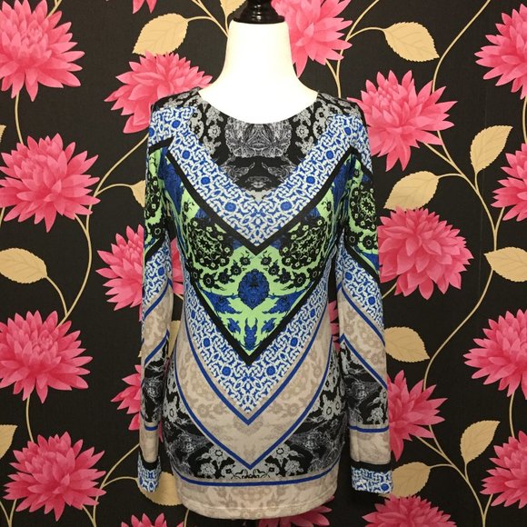 Hale Bob Multicolored Chevron Printed Tunic - Picture 1 of 6